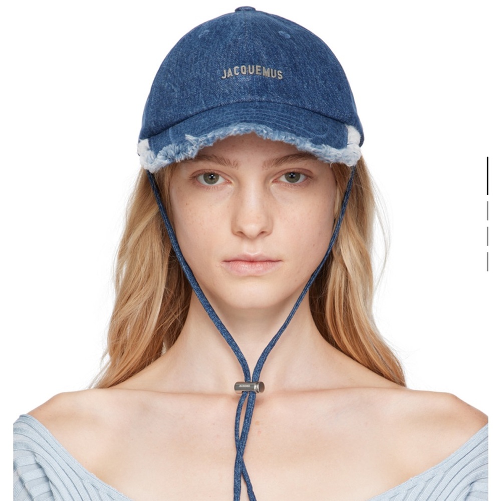 Jacquemus Blue Denim Hat with Distressed Brim